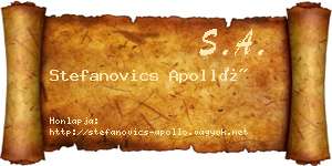 Stefanovics Apolló névjegykártya